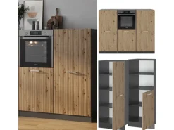 Vicco R-Line Küchenblock Artisan Eiche/Anthrazit 180 cm ohne Arbeitsplatte ohne E-Geräte