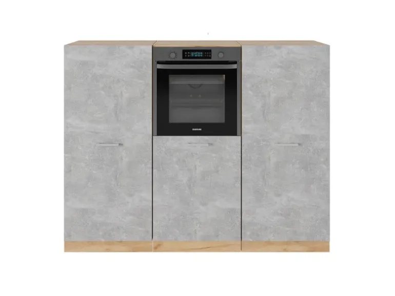 Vicco R-Line Küchenblock Beton/Goldkraft Eiche 180 cm ohne Arbeitsplatte ohne E-Geräte