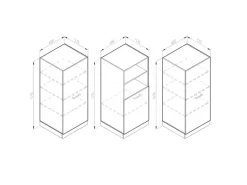 Vicco R-Line Küchenblock Bordeaux Hochglanz/Goldkraft Eiche 180 cm ohne Arbeitsplatte ohne E-Geräte