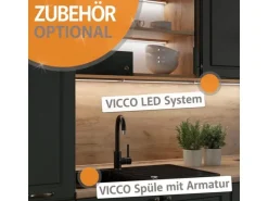 Vicco R-Line Küchenblock Goldkraft Eiche/Anthrazit 180 cm ohne Arbeitsplatte ohne E-Geräte
