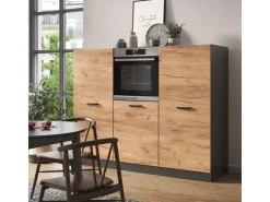 Vicco R-Line Küchenblock Goldkraft Eiche/Anthrazit 180 cm ohne Arbeitsplatte ohne E-Geräte