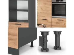 Vicco R-Line Küchenblock Goldkraft Eiche/Anthrazit 180 cm ohne Arbeitsplatte ohne E-Geräte