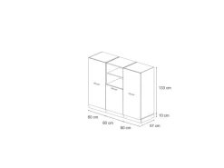 Vicco R-Line Küchenblock Schwarz Hochglanz/Anthrazit 180 cm ohne Arbeitsplatte ohne E-Geräte