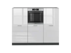 Vicco R-Line Küchenblock Weiß Hochglanz/Anthrazit 180 cm ohne Arbeitsplatte ohne E-Geräte