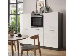 Vicco R-Line Küchenblock Weiß Hochglanz/Anthrazit 180 cm ohne Arbeitsplatte ohne E-Geräte