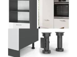 Vicco R-Line Küchenblock Weiß Hochglanz/Anthrazit 180 cm ohne Arbeitsplatte ohne E-Geräte