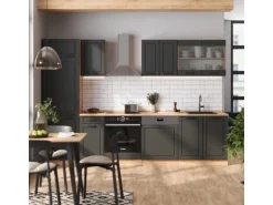 Vicco R-Line Küchenzeile Anthrazit Landhaus/Goldkraft Eiche 300 cm AP Eiche ohne E-Geräte