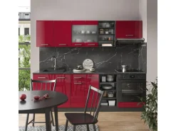 Vicco R-Line Küchenzeile Anthrazit Landhaus/Weiß 240 cm AP Eiche ohne E-Geräte