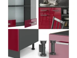 Vicco R-Line Küchenzeile Anthrazit Landhaus/Weiß 240 cm AP Eiche ohne E-Geräte