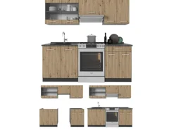 Vicco R-Line Küchenzeile Artisan Eiche/Anthrazit 200 cm ohne Arbeitsplatte ohne E-Geräte