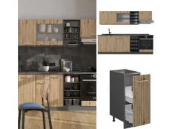 Vicco R-Line Küchenzeile Artisan Eiche/Anthrazit 240 cm AP Anthrazit ohne E-Geräte