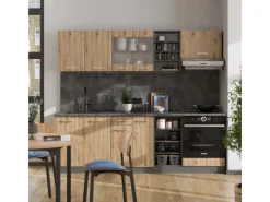 Vicco R-Line Küchenzeile Artisan Eiche/Anthrazit 240 cm AP Anthrazit ohne E-Geräte