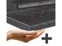 Vicco R-Line Küchenzeile Beton/Weiß 240 cm AP Anthrazit ohne E-Geräte