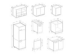 Vicco R-Line Küchenzeile Bordeaux Hochglanz/Weiß 300 cm AP Anthrazit ohne E-Geräte
