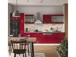 Vicco R-Line Küchenzeile Bordeaux Hochglanz/Weiß 350 cm mit Hochschrankohne Arbeitsplatte ohne E-Geräte