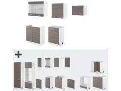 Vicco R-Line Küchenzeile Edelgrau/Weiß 200 cm AP Marmor ohne E-Geräte