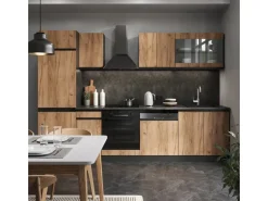 Vicco R-Line Küchenzeile Goldkraft Eiche/Anthrazit 300 cm AP Anthrazit ohne E-Geräte