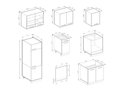 Vicco R-Line Küchenzeile Rot/Anthrazit 300 cm AP Marmor ohne E-Geräte