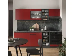 Vicco R-Line Küchenzeile Rot/Anthrazit 240 cm AP Eiche ohne E-Geräte