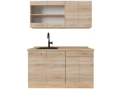 Vicco R-Line Küchenzeile Sonoma/Goldkraft Eiche 140 cm AP Eiche ohne E-Geräte