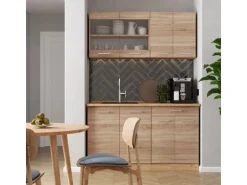 Vicco R-Line Küchenzeile Sonoma/Goldkraft Eiche 140 cm AP Eiche ohne E-Geräte