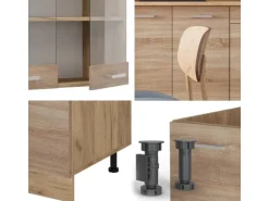 Vicco R-Line Küchenzeile Sonoma/Goldkraft Eiche 140 cm AP Eiche ohne E-Geräte