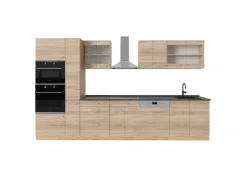 Vicco R-Line Küchenzeile Sonoma/Goldkraft Eiche 350 cm AP Anthrazit ohne E-Geräte