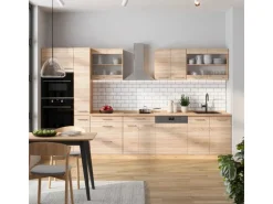 Vicco R-Line Küchenzeile Sonoma/Goldkraft Eiche 350 cm ohne Arbeitsplatte ohne E-Geräte