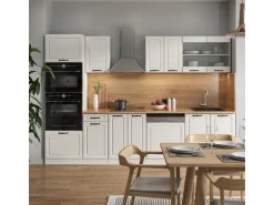 Vicco R-Line Küchenzeile Weiß Landhaus/Weiß 300 cm mit HochschrankAP Anthrazit ohne E-Geräte