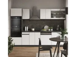 Vicco R-Line Küchenzeile Weiß/Anthrazit 300 cm mit HochschrankAP Anthrazit ohne E-Geräte