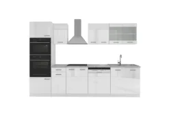 Vicco R-Line Küchenzeile Weiß 300 cm mit Hochschrankohne Arbeitsplatte ohne E-Geräte