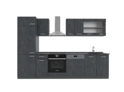 Vicco R-Line KomplettKüche Schwarz Beton/Anthrazit 300 cm AP Anthrazit ohne E-Geräte