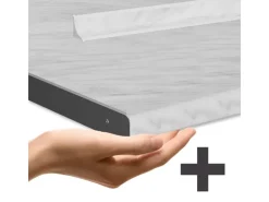 Vicco R-Line Singleküche Anthrazit Hochglanz/Goldkraft Eiche 160 cm AP Marmor ohne E-Geräte