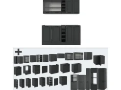 Vicco R-Line Singleküche Anthrazit Landhaus/Anthrazit 160 cm ohne Arbeitsplatte ohne E-Geräte
