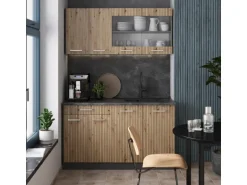 Vicco R-Line Singleküche Artisan Eiche/Anthrazit 140 cm AP Anthrazit ohne E-Geräte