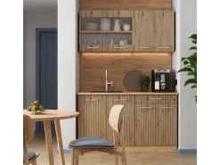 Vicco R-Line Singleküche Artisan-Eiche/Goldkraft Eiche 140 cm AP Eiche ohne E-Geräte