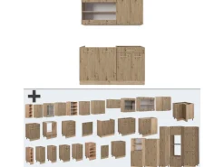 Vicco R-Line Singleküche Artisan-Eiche/Goldkraft Eiche 140 cm ohne Arbeitsplatte ohne E-Geräte