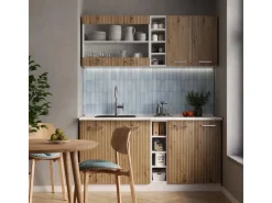 Vicco R-Line Singleküche Artisan Eiche/Weiß 160 cm ohne Arbeitsplatte ohne E-Geräte