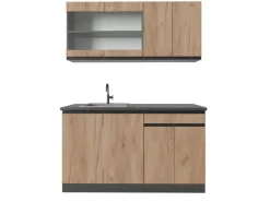 Vicco R-Line SingleKüche Goldkraft Eiche/Anthrazit 140 cm AP Anthrazit Opt 2 ohne E-Geräte