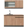 Vicco R-Line SingleKüche Goldkraft Eiche/Anthrazit 140 cm AP Eiche ohne E-Geräte