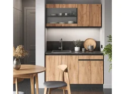 Vicco R-Line SingleKüche Goldkraft Eiche/Anthrazit 140 cm AP Eiche ohne E-Geräte