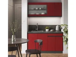 Vicco R-Line Singleküche Rot/Anthrazit 140 cm AP Anthrazit ohne E-Geräte