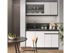 Vicco R-Line Singleküche Weiß/Anthrazit 140 cm AP Anthrazit ohne E-Geräte