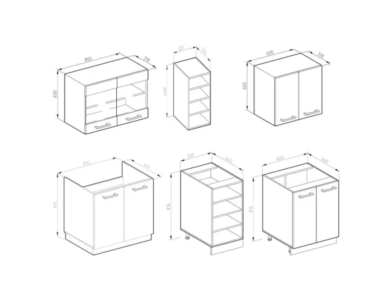 Vicco R-Line Singleküche Weiß Landhaus/Weiß 160 cm AP Anthrazit ohne E-Geräte