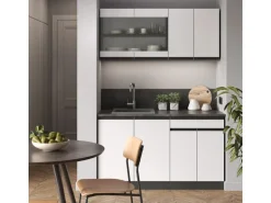 Vicco R-Line Singleküche Weiß/Anthrazit 140 cm AP Eiche ohne E-Geräte