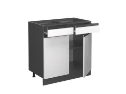 Vicco Schubladenunterschrank R-Line Schubladenschrank für die Küche Weiß 80 cm AP Marmor