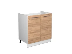 Vicco Spülenunterschrank Fame-Line Goldkraft Eiche/Weiß 80 cm ohne Arbeitsplatte