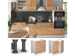 Vicco Spülenunterschrank Fame-Line Goldkraft Eiche/Weiß 80 cm ohne Arbeitsplatte