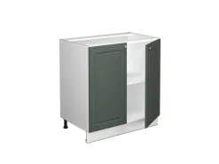 Vicco Spülenunterschrank Fame-Line Grün-Gold Landhaus/Weiß 80 cm mit Regal AP Marmor