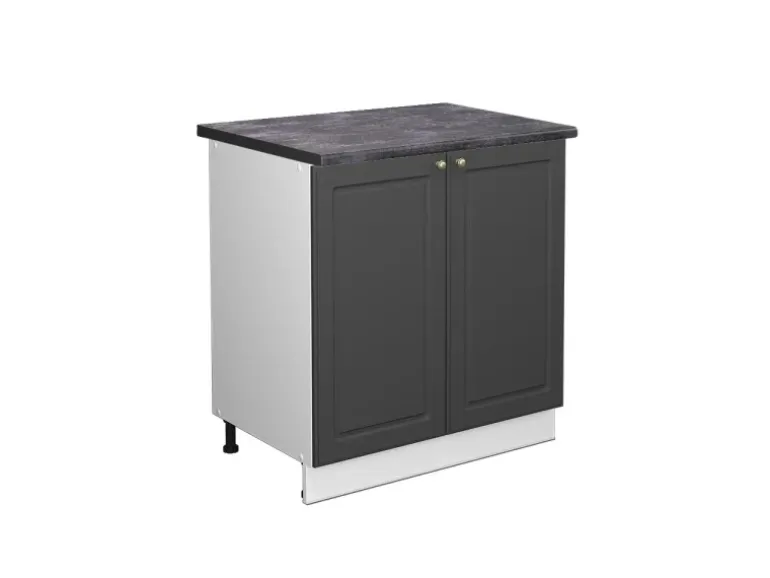 Vicco Spülenunterschrank Fame-Line Anthrazit-Gold/Weiß 80 cm mit Regal AP Anthrazit